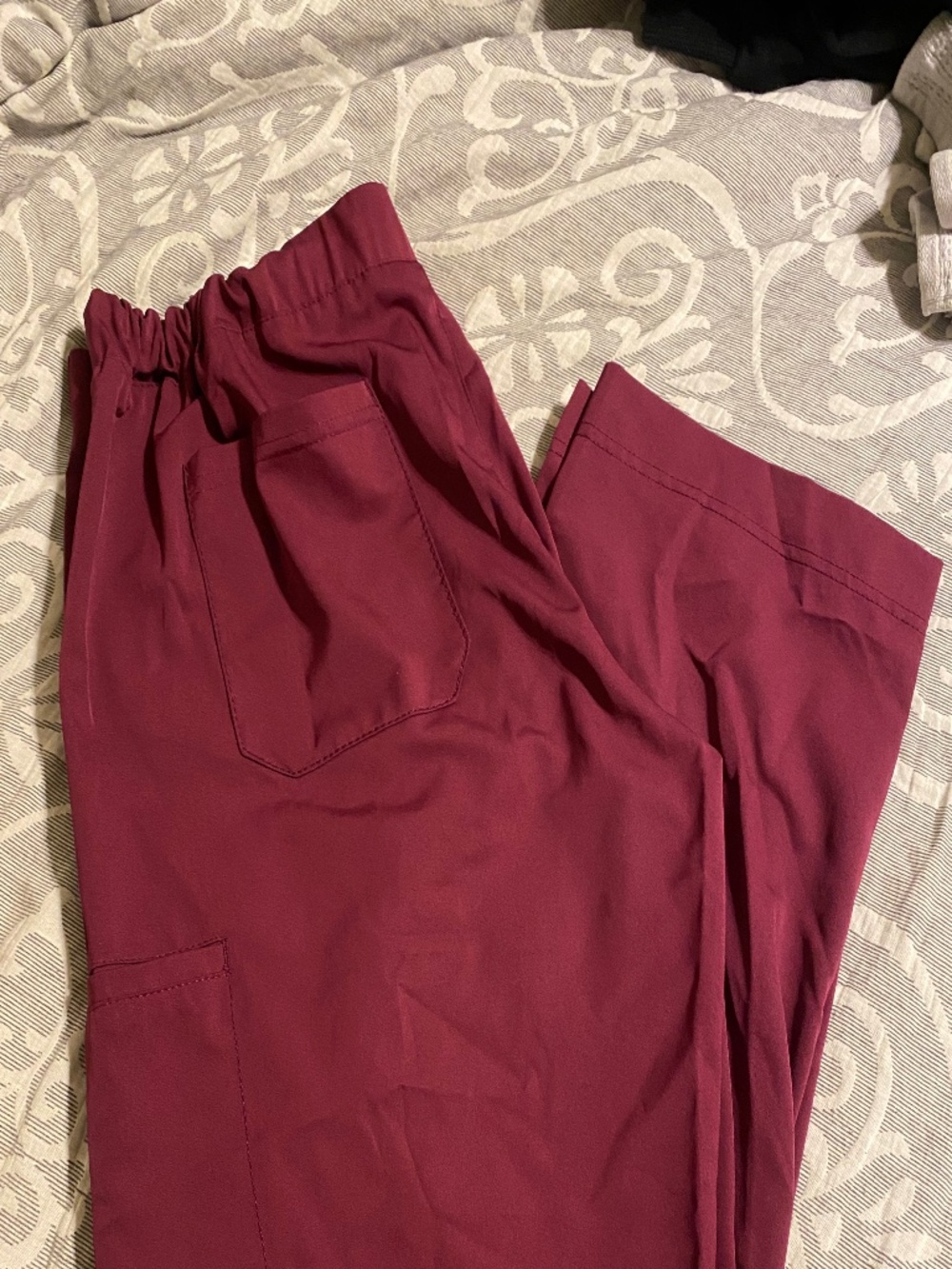 Burgundy Large petite scrub pants